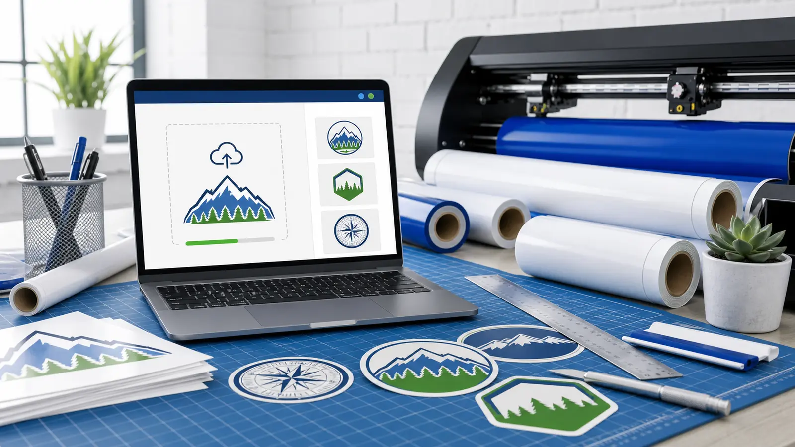 Custom vinyl decals prepared from uploaded artwork