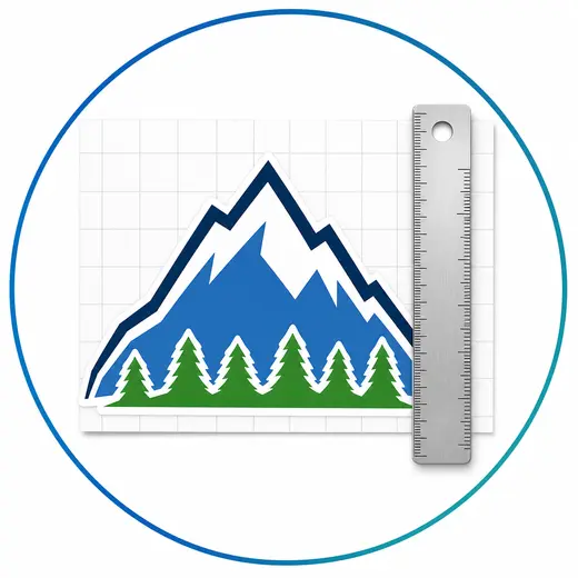 Measure decal artwork on a sizing grid
