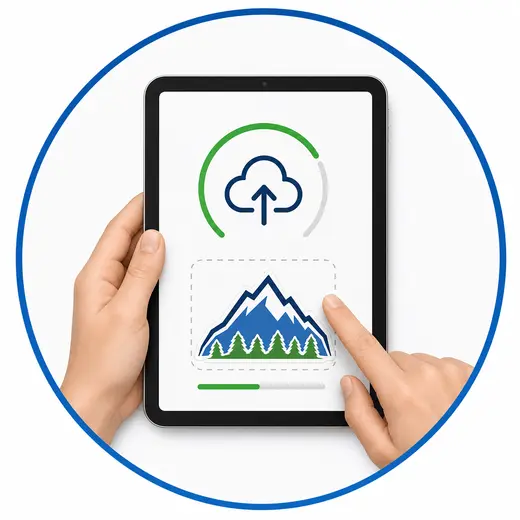 Upload artwork on a device