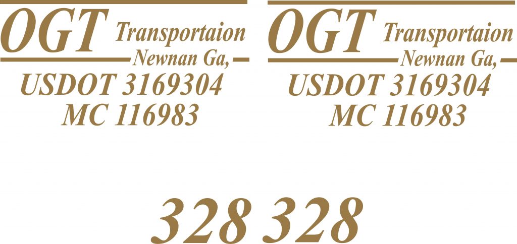 Ogt Custom Truck Lettering in Gold.