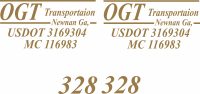 Ogt Custom Truck Lettering in Gold.
