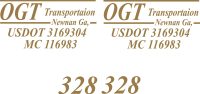 Ogt Custom Truck Lettering in Gold.
