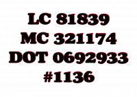 LC 81839
MC 321174
DOT 0692933
#1136