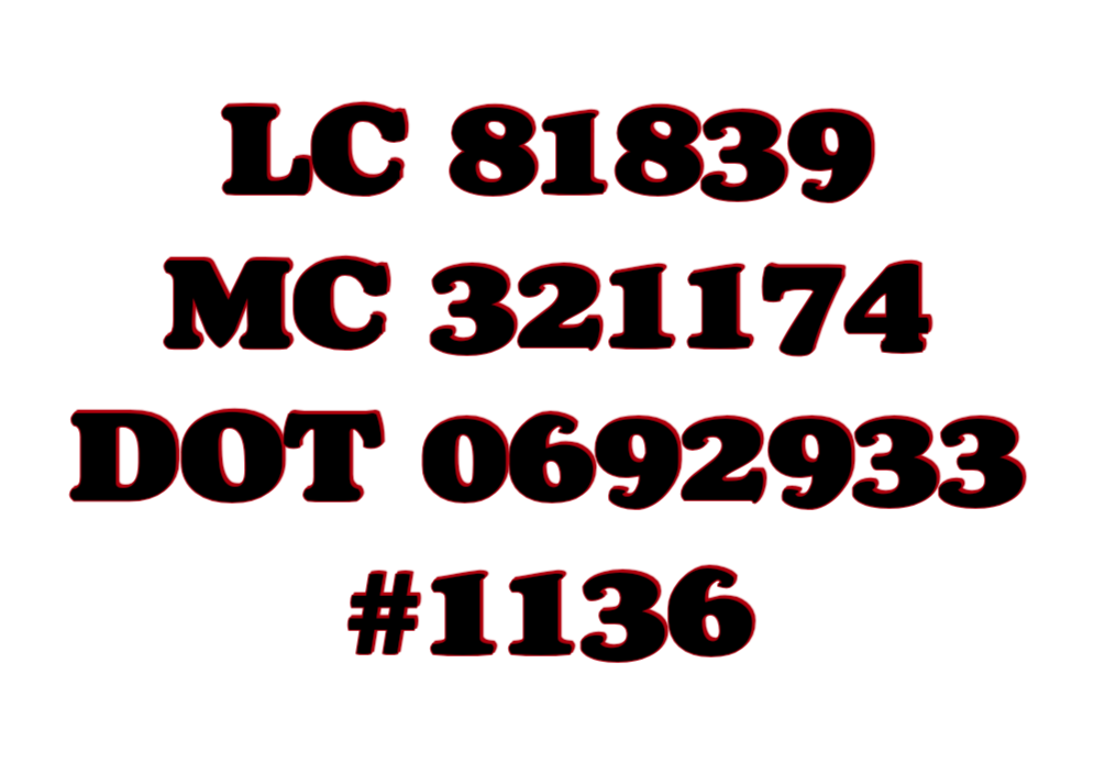LC 81839
MC 321174
DOT 0692933
#1136