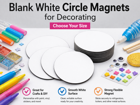 Blank white circle car magents