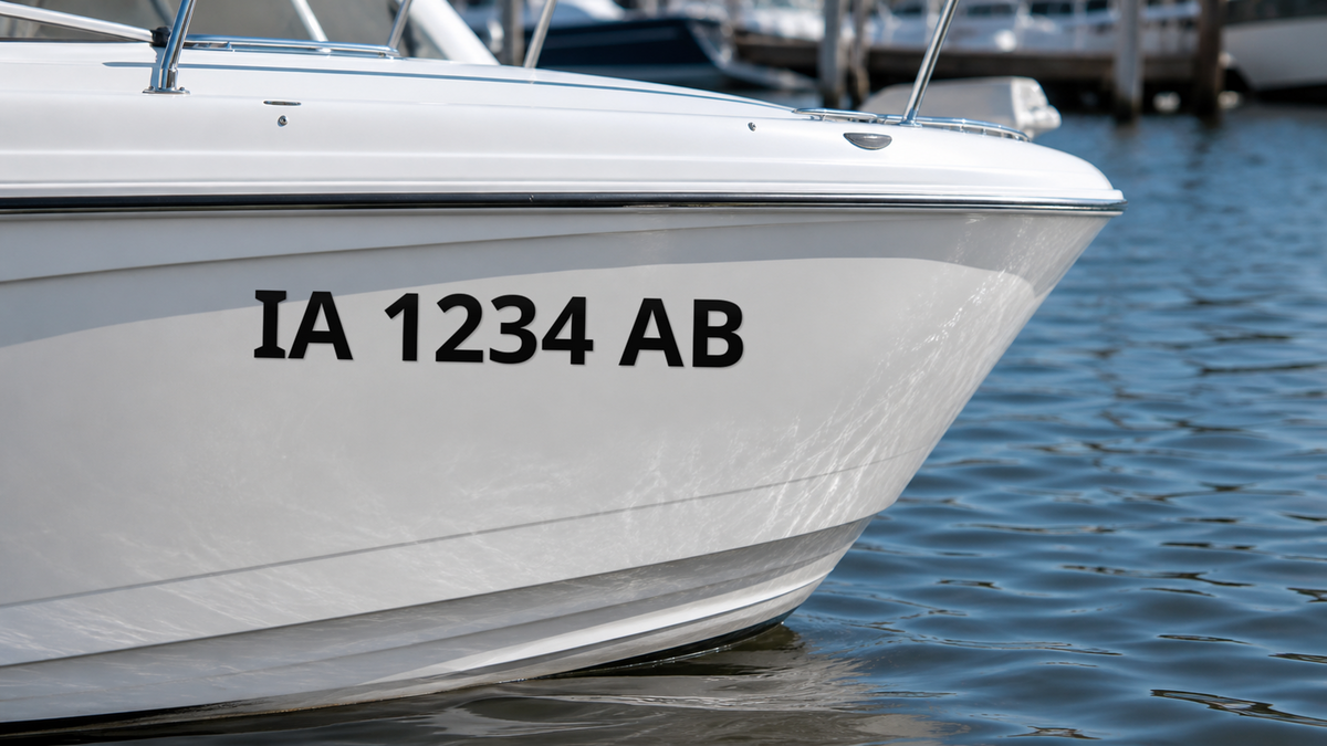 Iowa boat registration number example