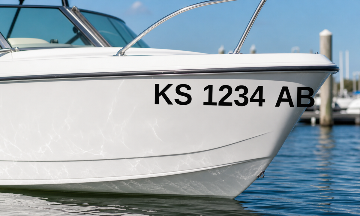Kansas boat registration number example