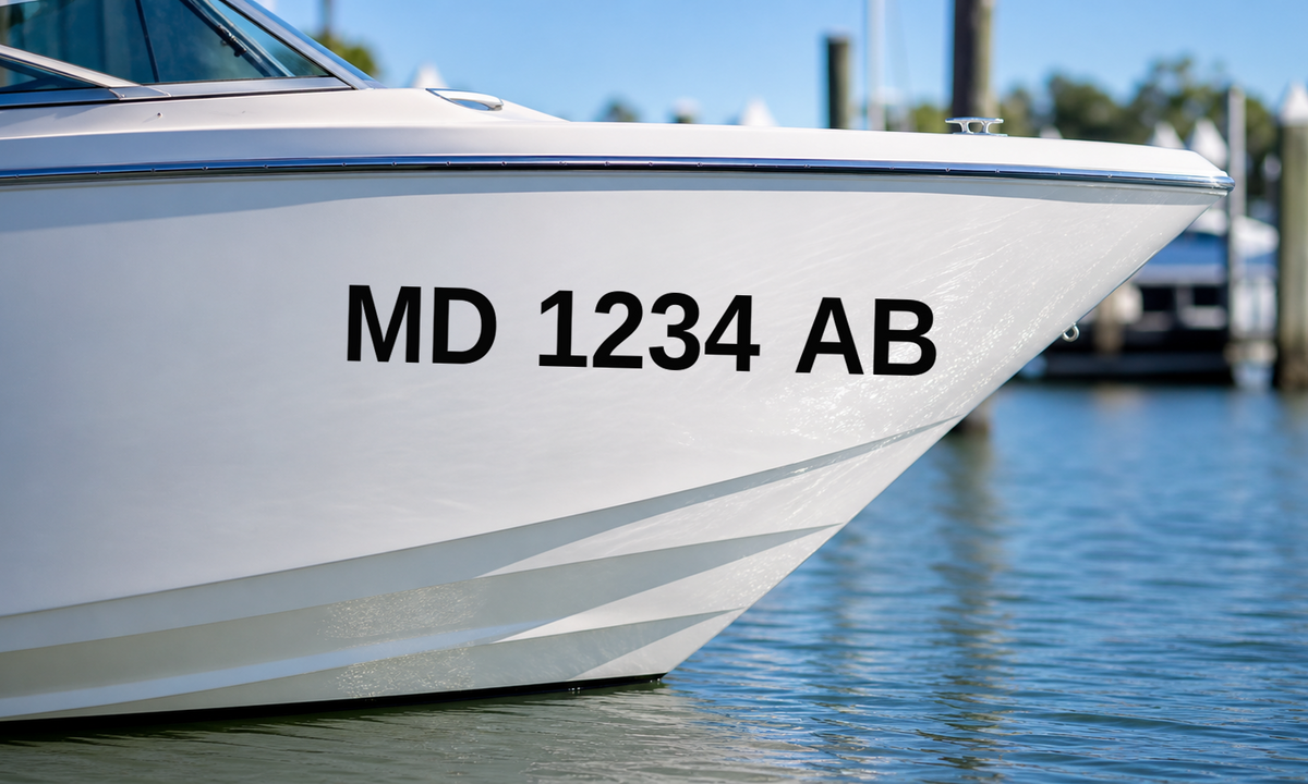 Maryland boat registration number example