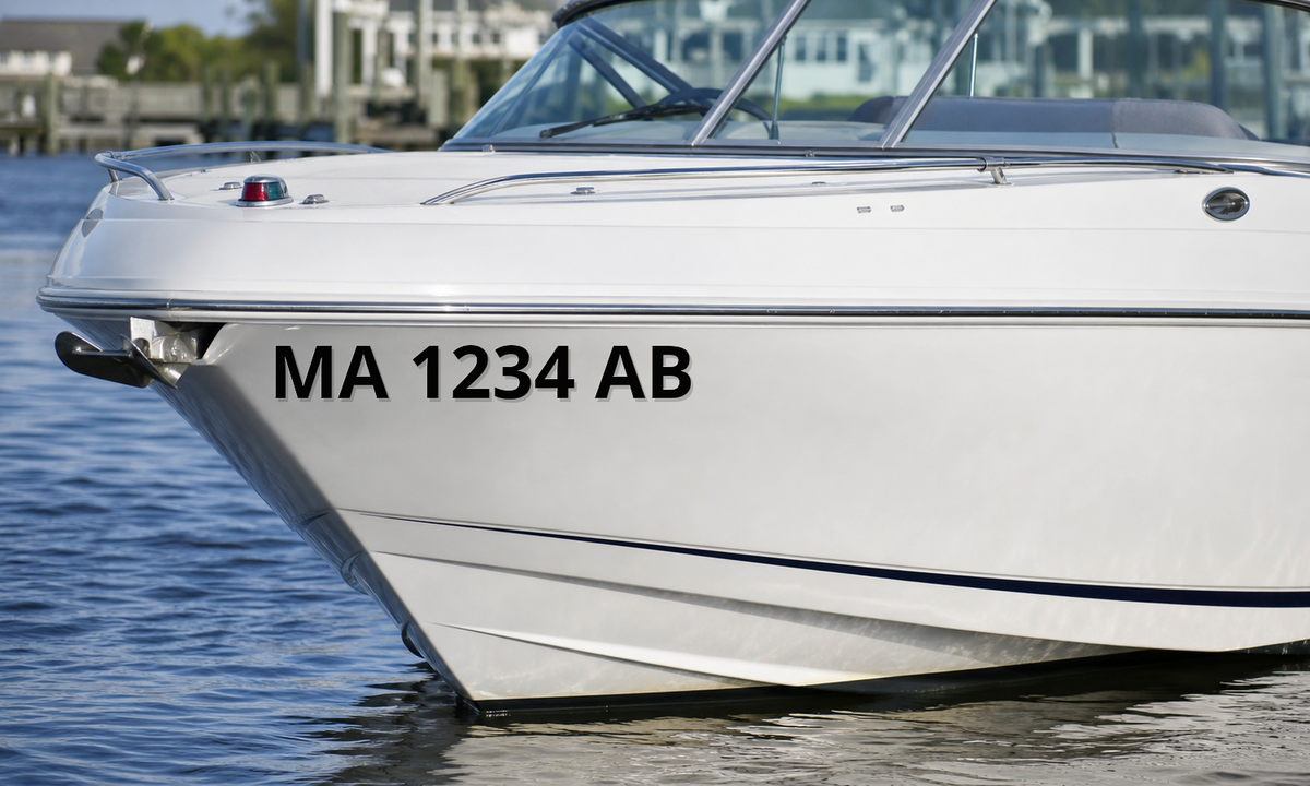 Massachusetts boat registration number example