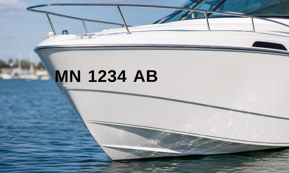 Minnesota boat registration number example
