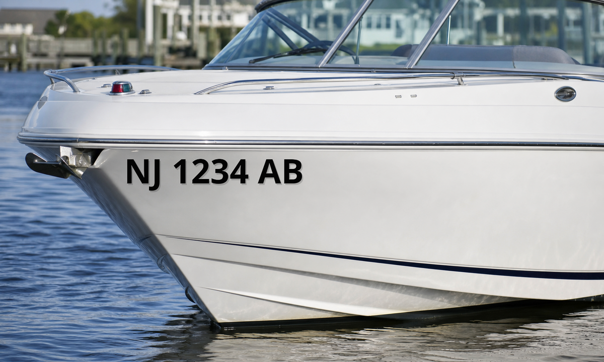 New Jersey boat registration number example