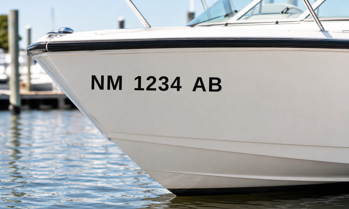 New Mexico boat registration number example