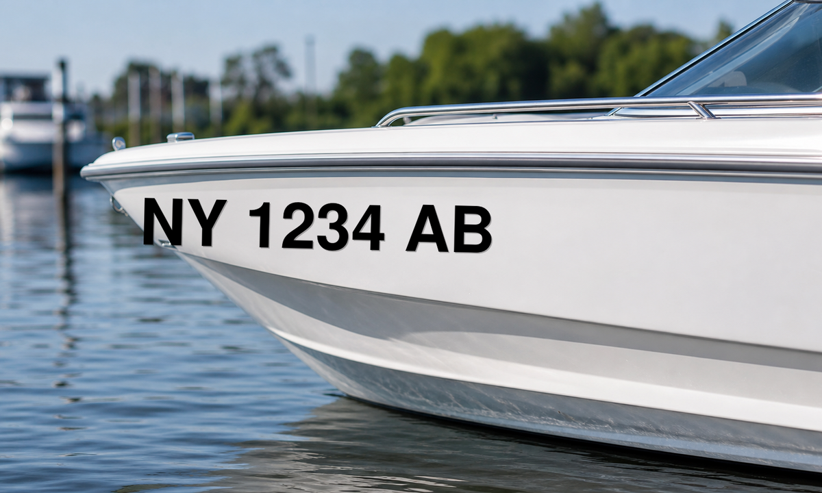 New York boat registration number example