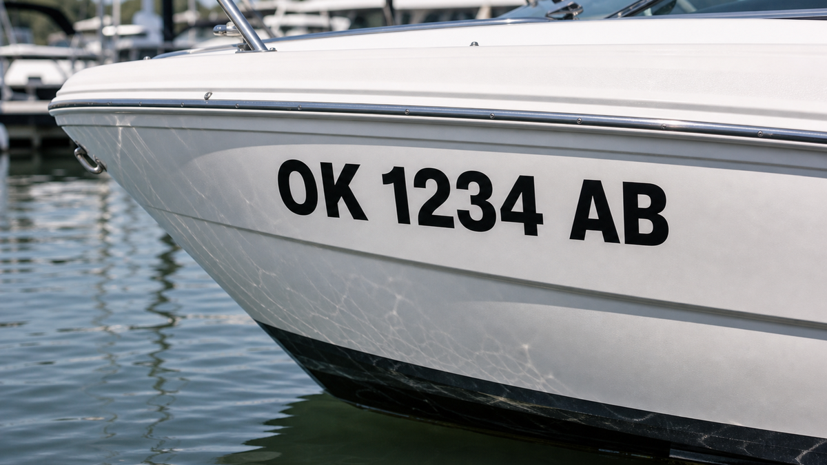 Oklahoma boat registration number example