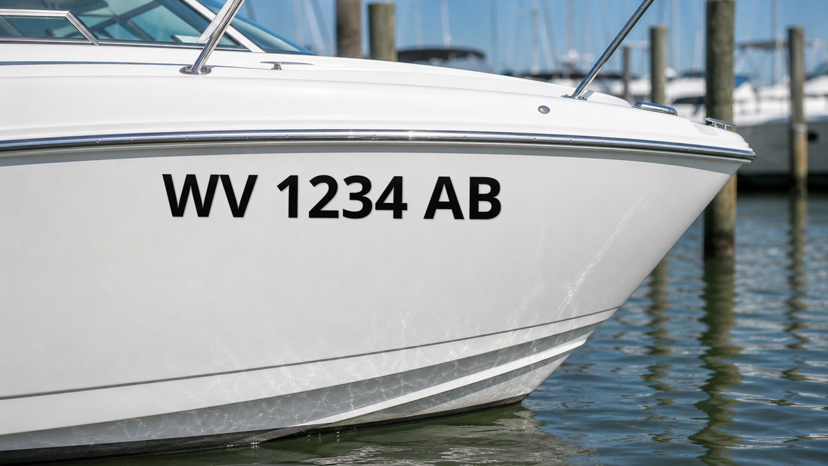 West Virginia boat registration number example