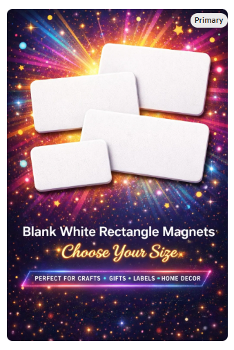 Blank white rectangle magnets