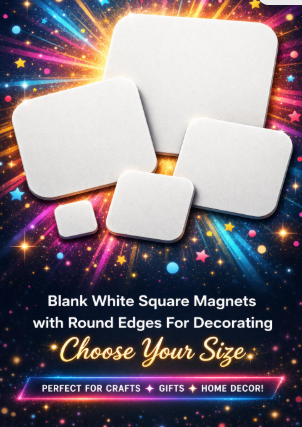 Blank white square magnets