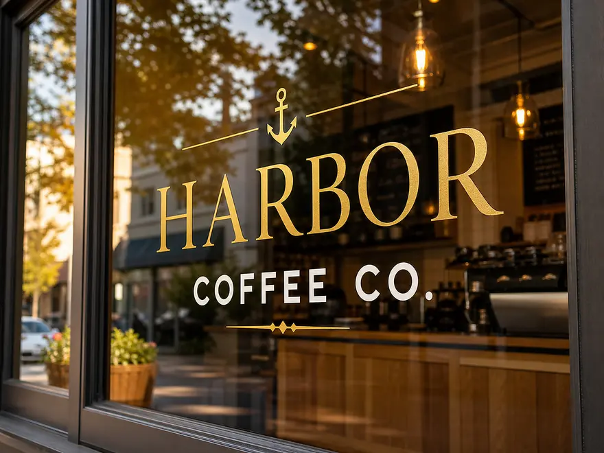 Storefront window lettering